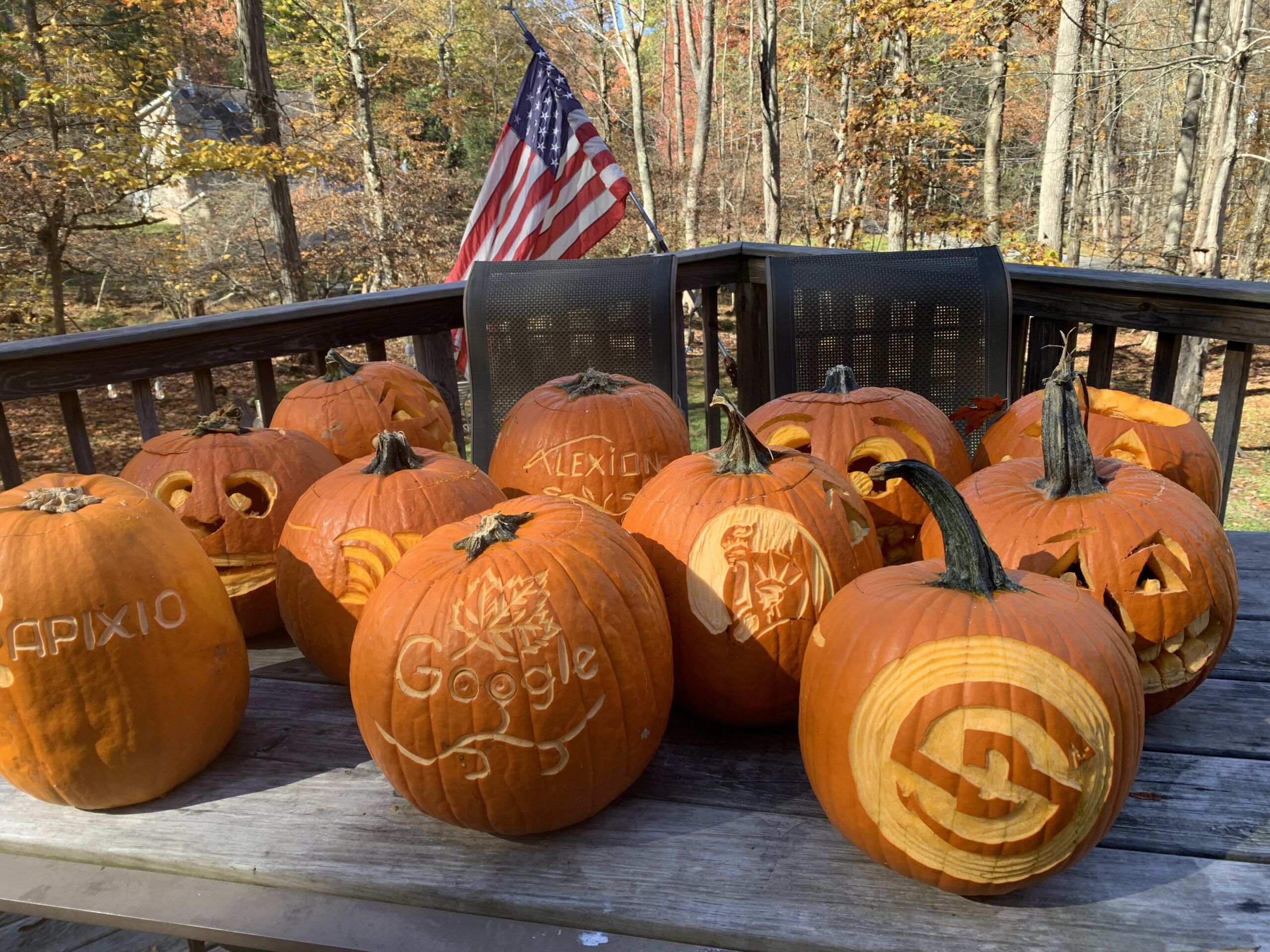 Pumpkin carving Halloween office idea